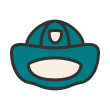 A drawn image of a fireman's helmet. This signifies the discounts available to firefighters.
