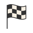 A drawn image of a white and black checkered racing flag. This signifies the discounts available to first time time customers.