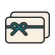 gift-card-icon The drawn image of a card with gift wrap on the top. This signifies the benefits you can experience with us.