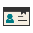 membership-card-icon The drawn image of an ID card with gift wrap on the top. This signifies the benefits membership with us can have.