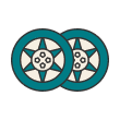 wheels-icon The drawn image of a pair of wheels.