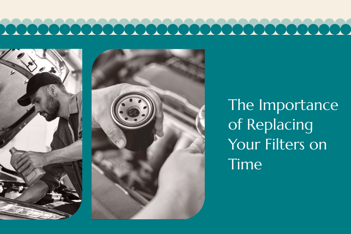 A technician changes the filter on a car engine. Lubers Express is committed to replacing your filters on time